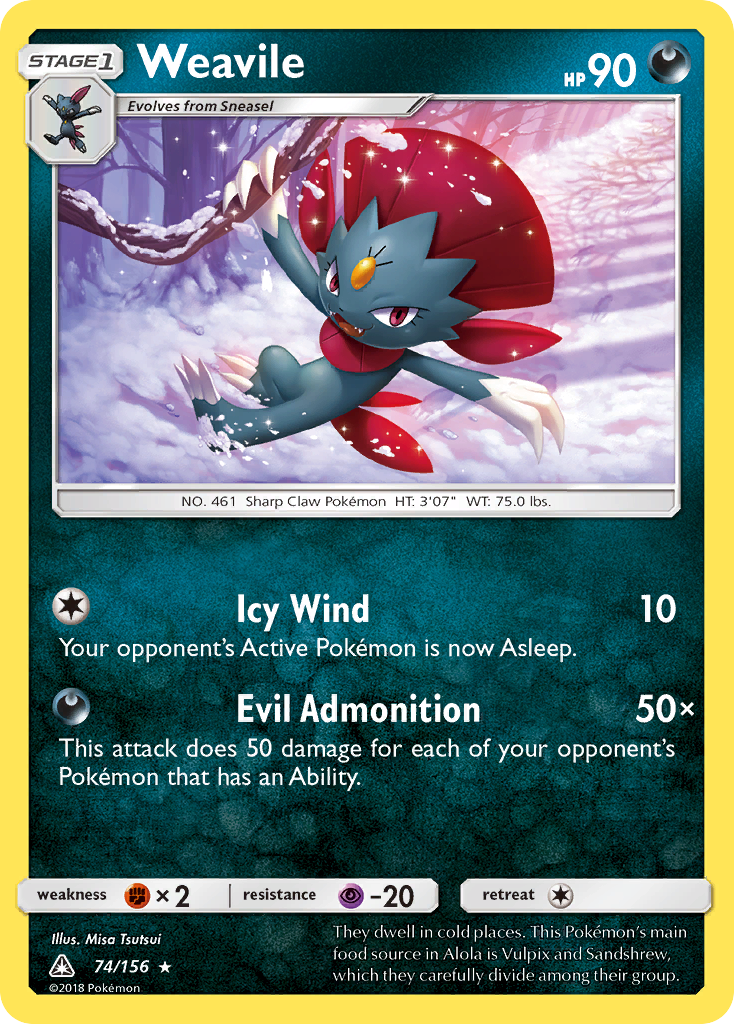 Weavile (74/156) [Sun & Moon: Ultra Prism] | Fandemonia Ltd