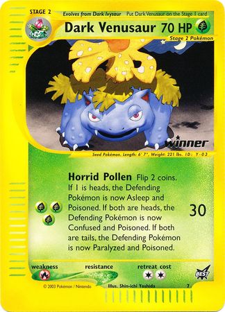 Dark Venusaur (7) (Winner) [Best of Promos] | Fandemonia Ltd