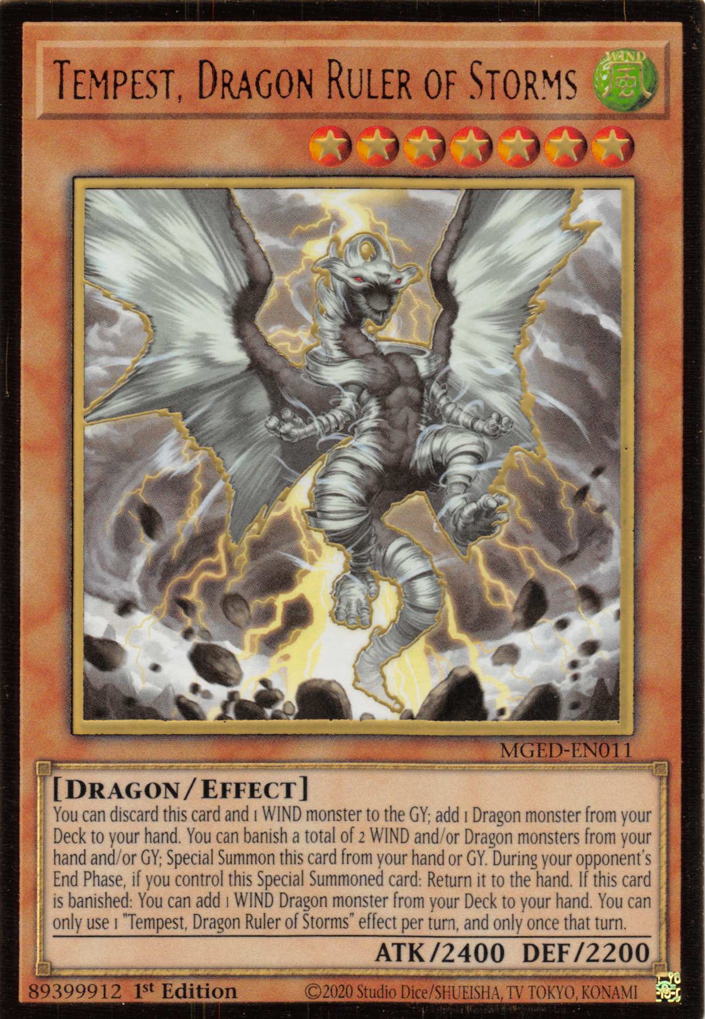 Tempest, Dragon Ruler of Storms [MGED-EN011] Gold Rare | Fandemonia Ltd