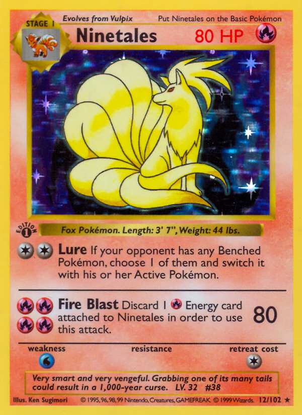 Ninetales (12/102) (Shadowless) [Base Set 1st Edition] | Fandemonia Ltd