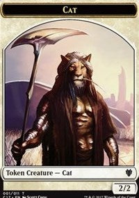 Cat (001) // Cat Warrior (008) Double-sided Token [Commander 2017 Tokens] | Fandemonia Ltd