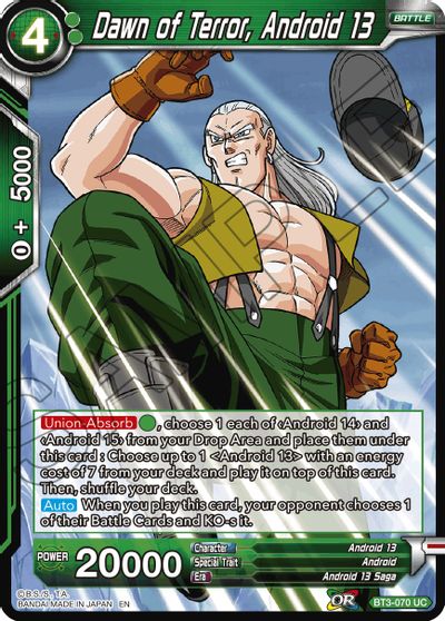 Dawn of Terror, Android 13 (Reprint) (BT3-070) [Battle Evolution Booster] | Fandemonia Ltd