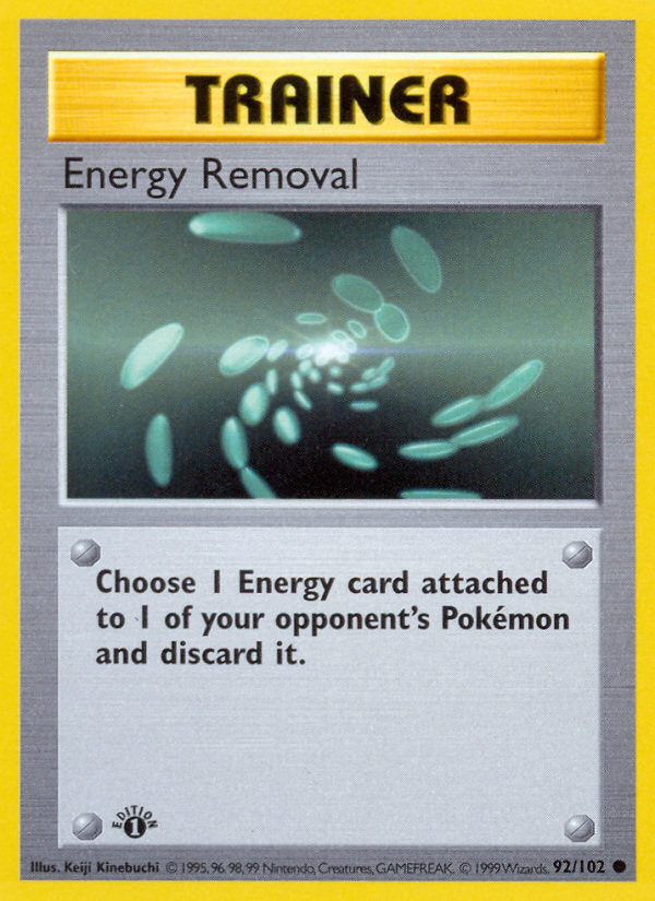 Energy Removal (92/102) (Shadowless) [Base Set 1st Edition] | Fandemonia Ltd