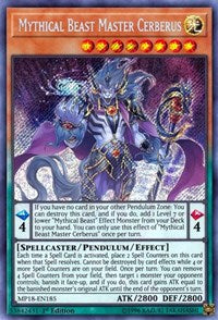 Mythical Beast Master Cerberus [MP18-EN185] Secret Rare | Fandemonia Ltd