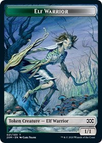 Elf Warrior // Plant Double-sided Token [Double Masters Tokens] | Fandemonia Ltd