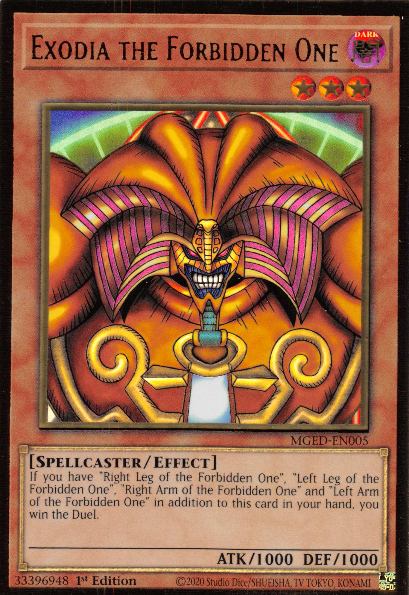 Exodia the Forbidden One [MGED-EN005] Gold Rare | Fandemonia Ltd