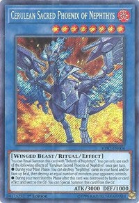 Cerulean Sacred Phoenix of Nephthys [HISU-EN006] Secret Rare | Fandemonia Ltd