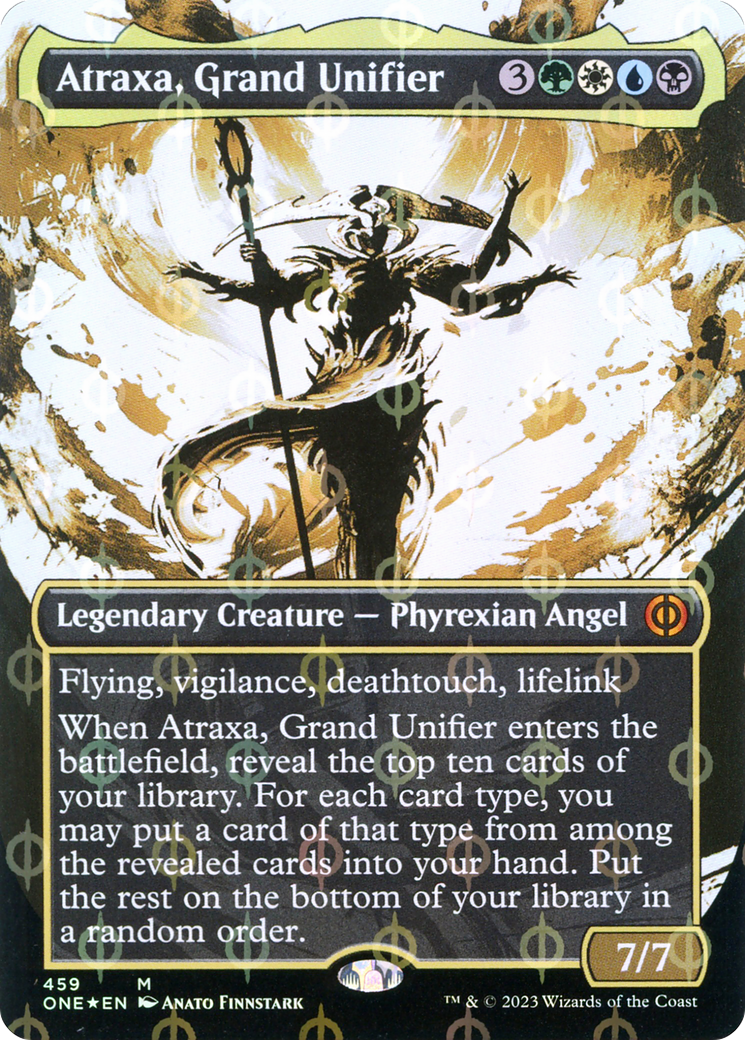 Atraxa, Grand Unifier (Borderless Ichor Step-and-Compleat Foil) [Phyrexia: All Will Be One] | Fandemonia Ltd