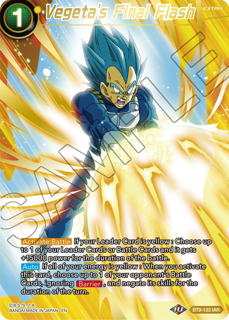 Vegeta's Final Flash (BT9-133) [Theme Selection: History of Vegeta] | Fandemonia Ltd