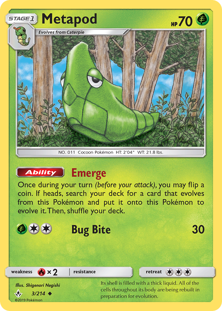 Metapod (3/214) [Sun & Moon: Unbroken Bonds] | Fandemonia Ltd