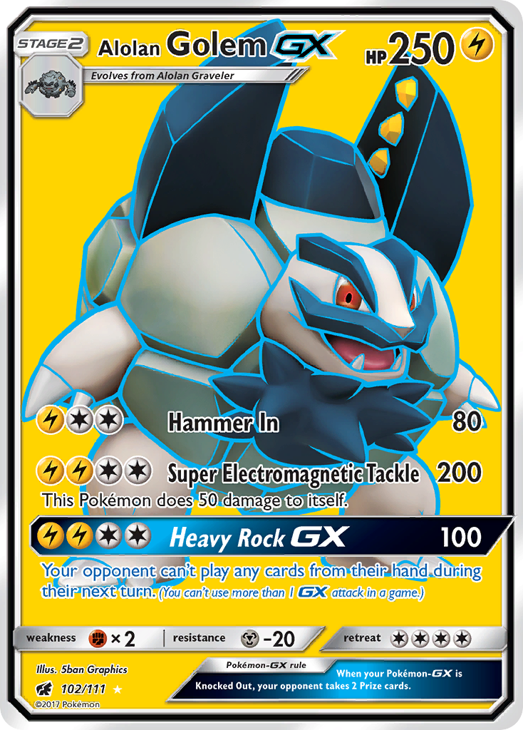 Alolan Golem GX (102/111) [Sun & Moon: Crimson Invasion] | Fandemonia Ltd