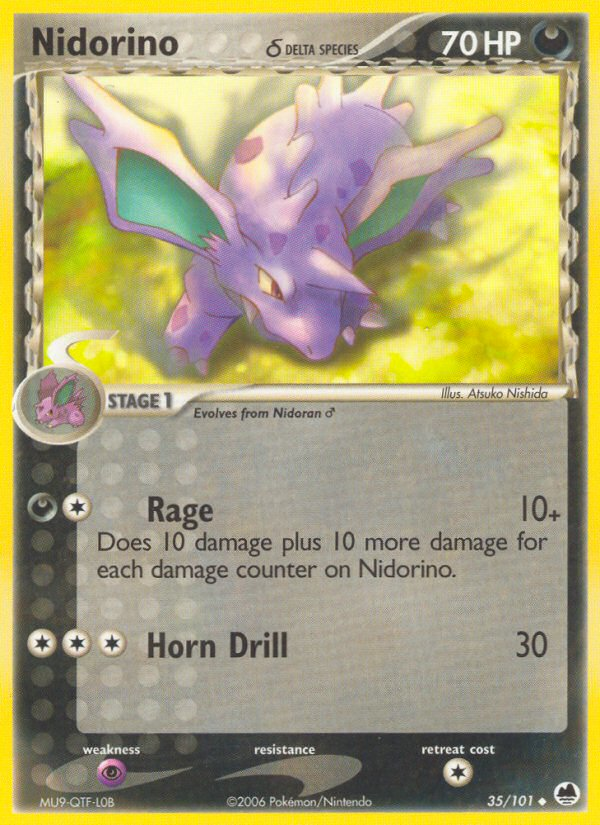 Nidorino (35/101) (Delta Species) [EX: Dragon Frontiers] | Fandemonia Ltd