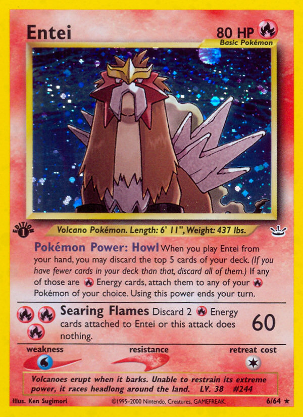 Entei (6/64) [Neo Revelation 1st Edition] | Fandemonia Ltd