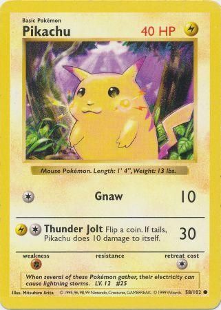 Pikachu (58/102) [Base Set Shadowless Unlimited] | Fandemonia Ltd