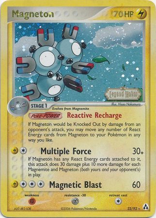 Magneton (22/92) (Stamped) [EX: Legend Maker] | Fandemonia Ltd