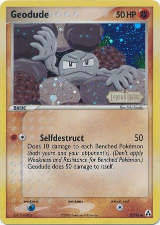 Geodude (53/92) (Stamped) [EX: Legend Maker] | Fandemonia Ltd