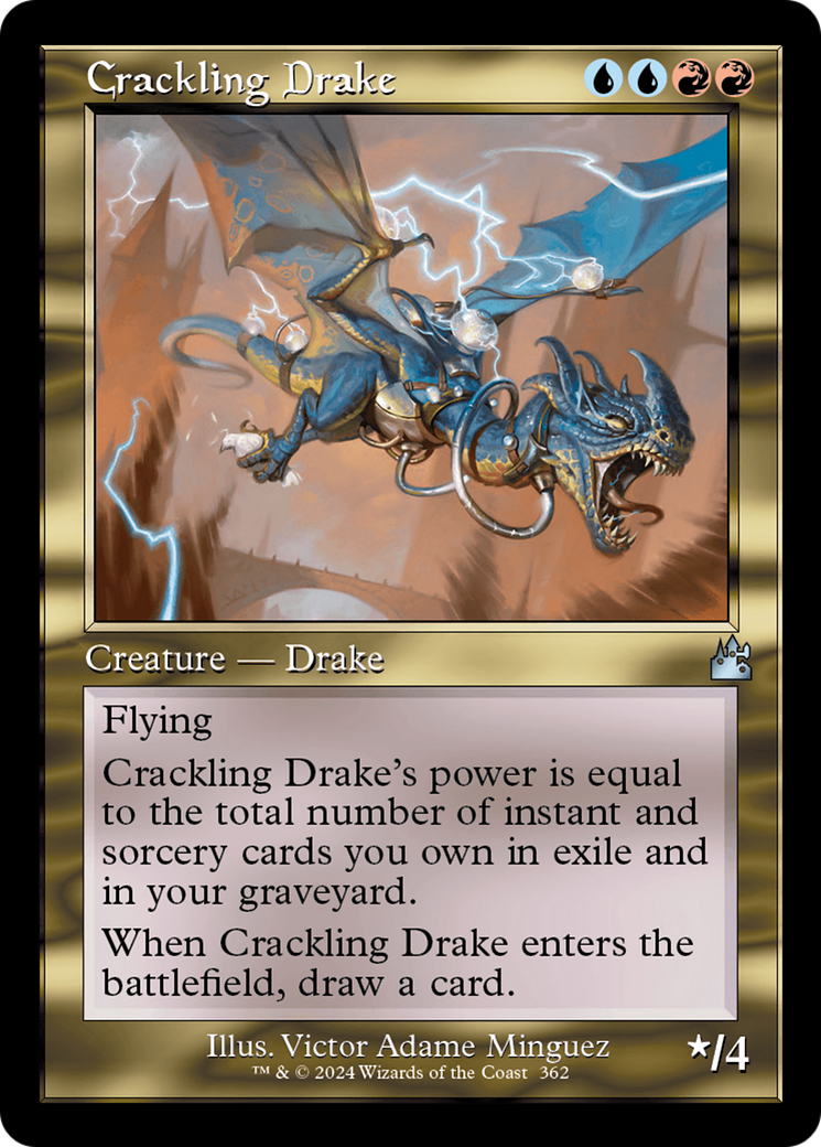 Crackling Drake (Retro Frame) [Ravnica Remastered] | Fandemonia Ltd