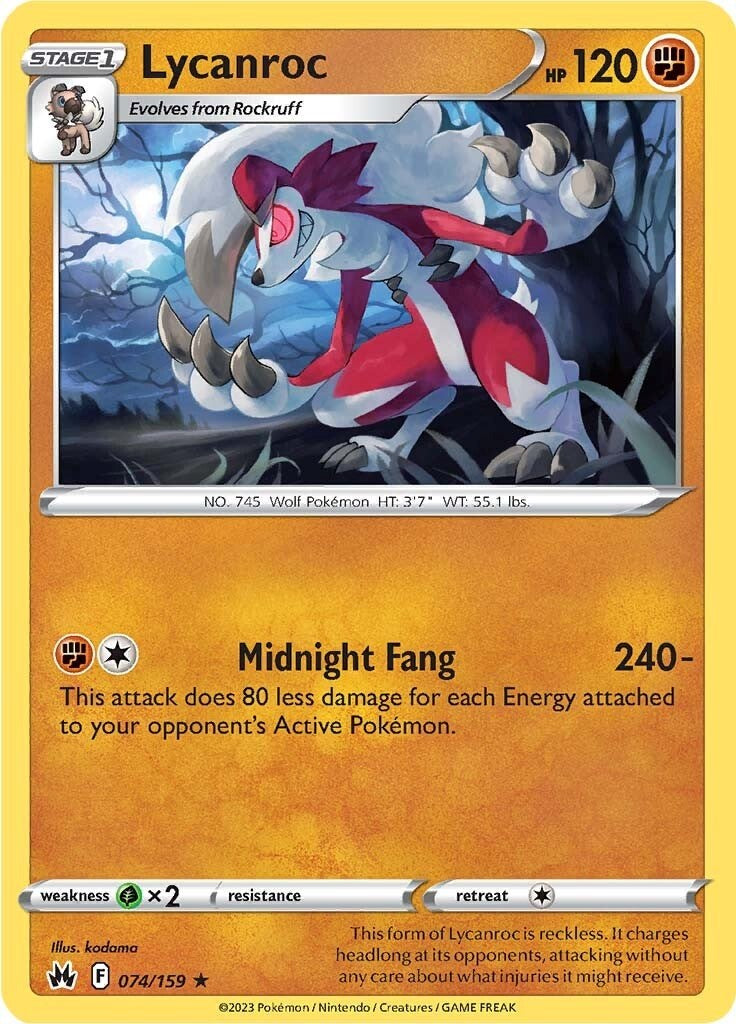 Lycanroc (074/159) [Sword & Shield: Crown Zenith] | Fandemonia Ltd