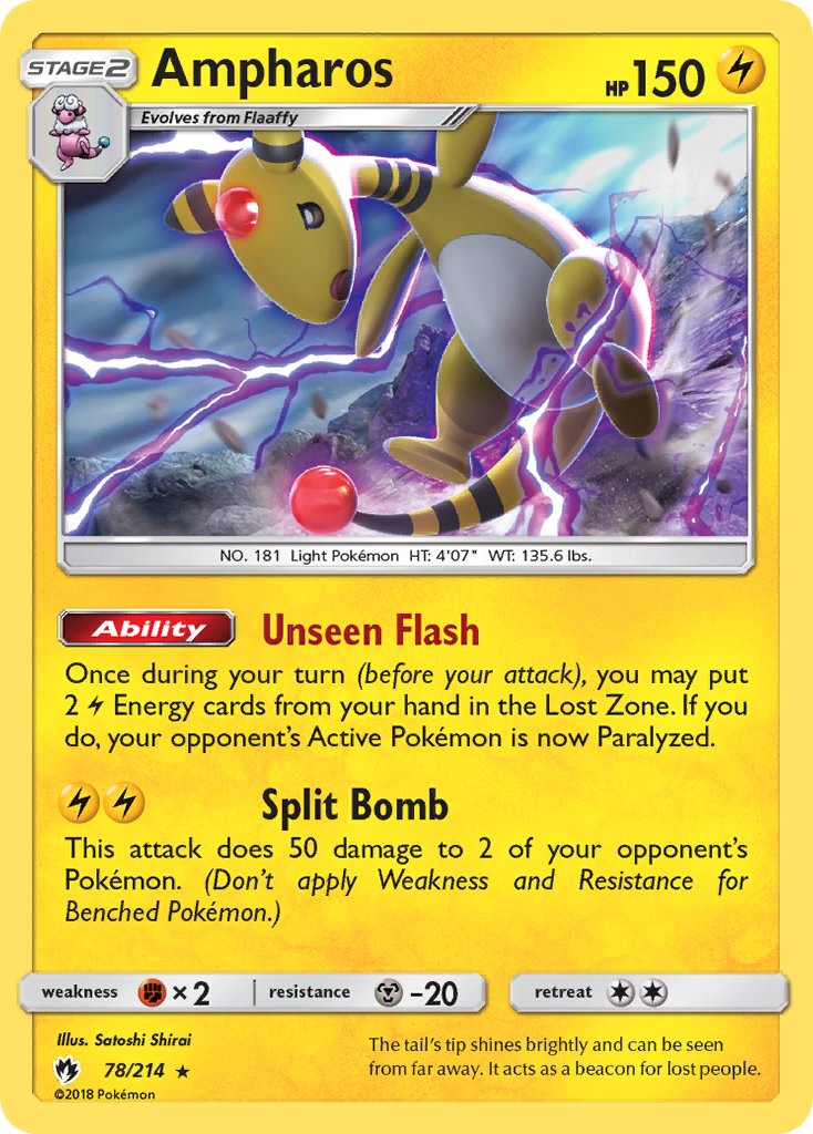 Ampharos (78/214) (Theme Deck Exclusive) [Sun & Moon: Lost Thunder] | Fandemonia Ltd