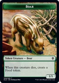 Boar // Food (15) Double-sided Token [Throne of Eldraine Tokens] | Fandemonia Ltd