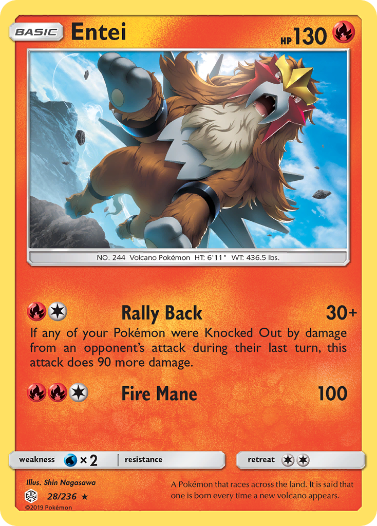 Entei (28/236) [Sun & Moon: Cosmic Eclipse] | Fandemonia Ltd