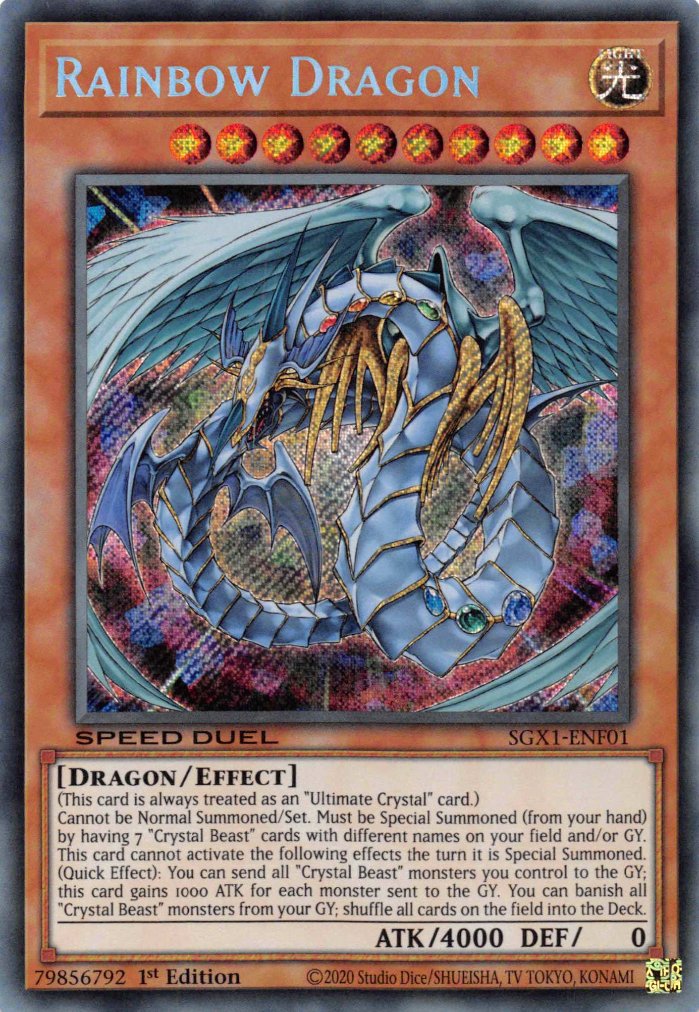 Rainbow Dragon [SGX1-ENF01] Secret Rare | Fandemonia Ltd