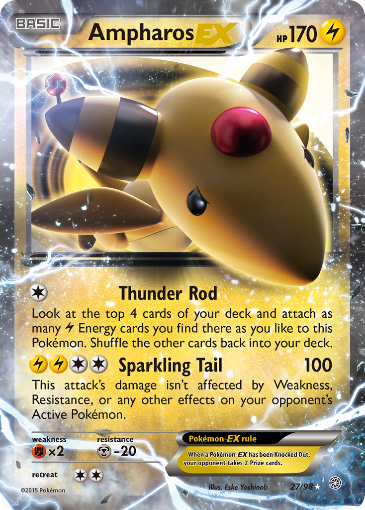 Ampharos EX (27/98) [XY: Ancient Origins] | Fandemonia Ltd