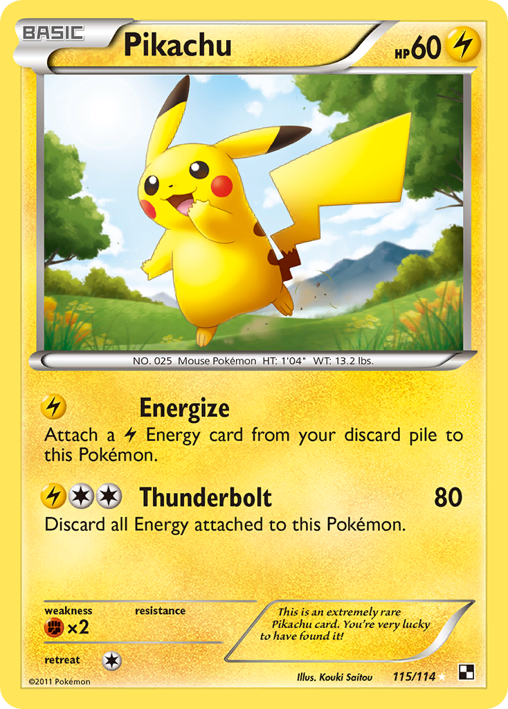 Pikachu (115/114) [Black & White: Base Set] | Fandemonia Ltd