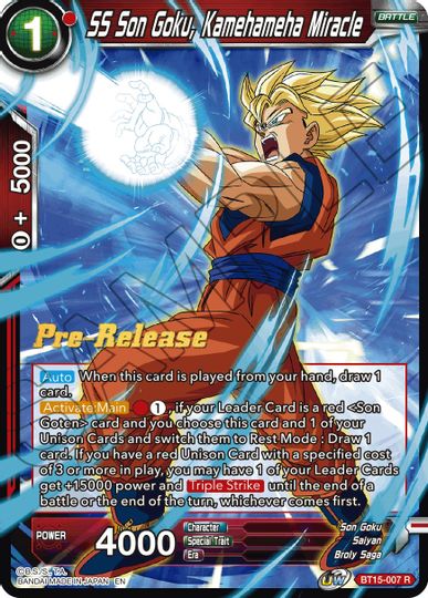 SS Son Goku, Kamehameha Miracle (BT15-007) [Saiyan Showdown Prerelease Promos] | Fandemonia Ltd