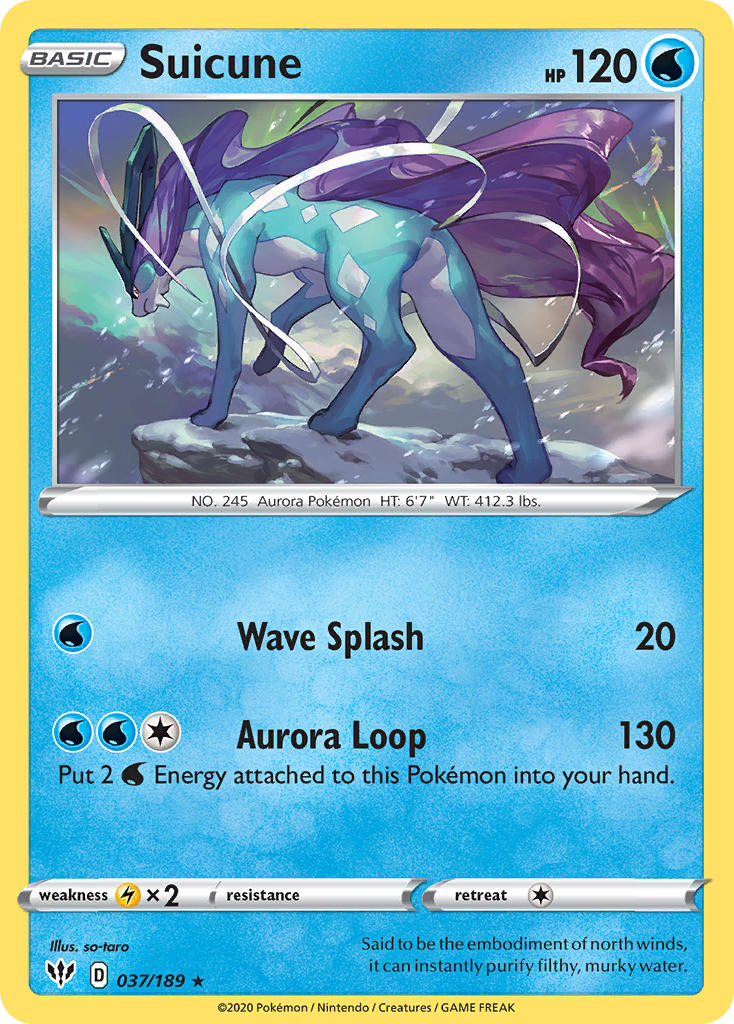 Suicune (037/189) (Theme Deck Exclusive) [Sword & Shield: Darkness Ablaze] | Fandemonia Ltd