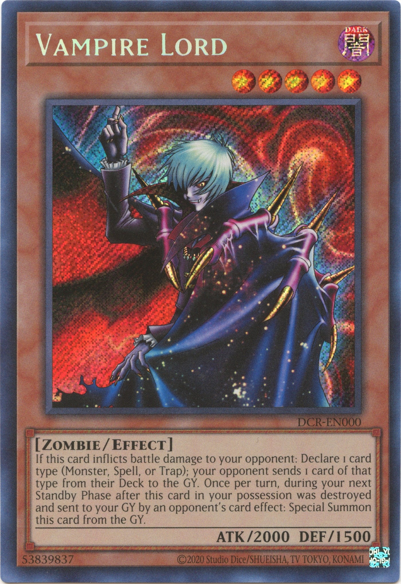 Vampire Lord (25th Anniversary) [DCR-EN000] Secret Rare | Fandemonia Ltd