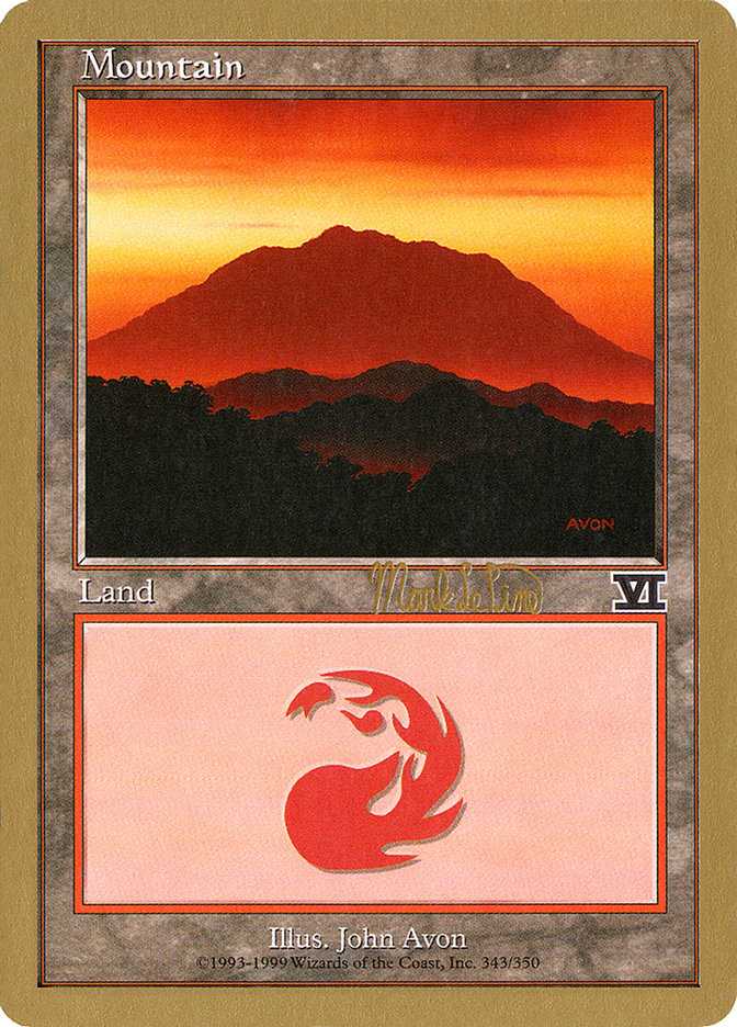 Mountain (mlp346a) (Mark Le Pine) [World Championship Decks 1999] | Fandemonia Ltd