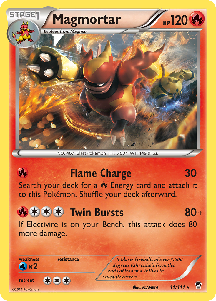 Magmortar (11/111) [XY: Furious Fists] | Fandemonia Ltd