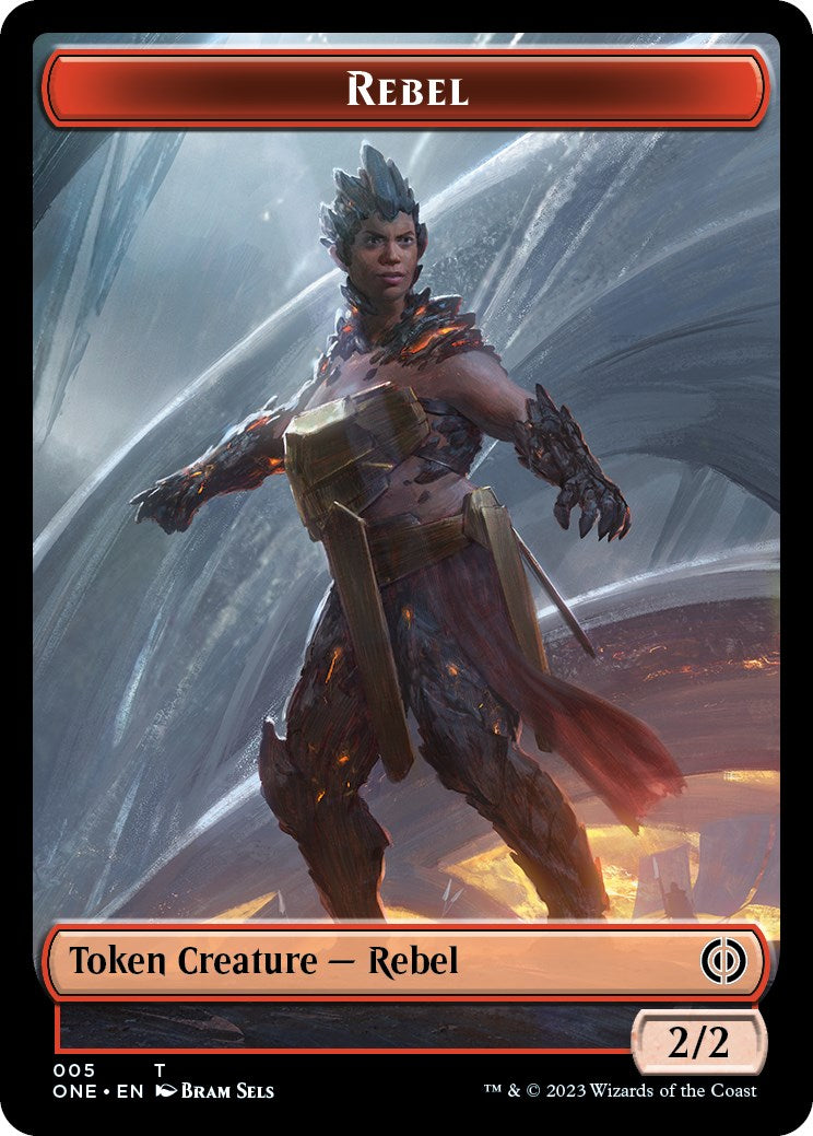 Rebel // Goblin Double-Sided Token [Phyrexia: All Will Be One Commander Tokens] | Fandemonia Ltd