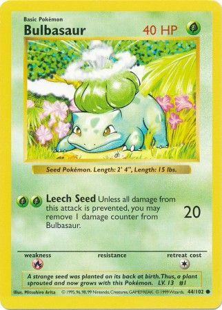 Bulbasaur (44/102) [Base Set Shadowless Unlimited] | Fandemonia Ltd