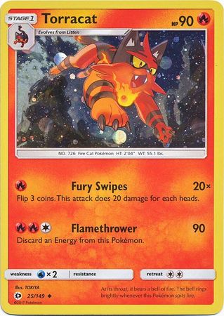 Torracat (25/149) (Cosmos Holo) [Sun & Moon: Base Set] | Fandemonia Ltd