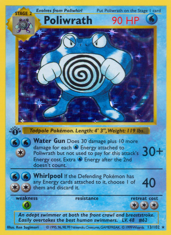 Poliwrath (13/102) (Shadowless) [Base Set 1st Edition] | Fandemonia Ltd