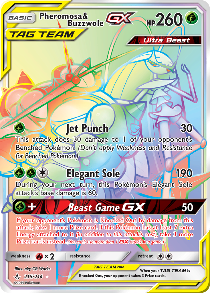 Pheromosa & Buzzwole GX (215/214) [Sun & Moon: Unbroken Bonds] | Fandemonia Ltd