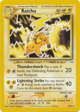 Raichu (21/64) [Neo Revelation Unlimited] | Fandemonia Ltd