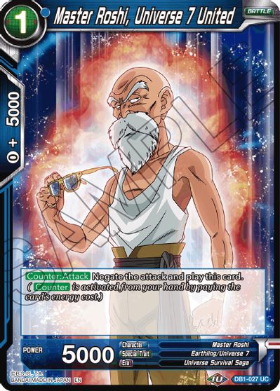 Master Roshi, Universe 7 United (Reprint) (DB1-027) [Battle Evolution Booster] | Fandemonia Ltd