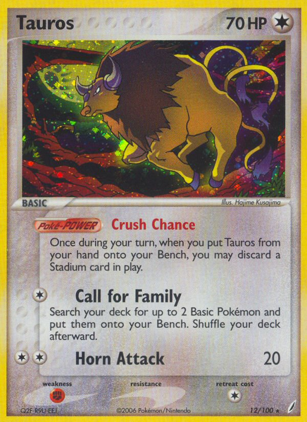 Tauros (12/100) [EX: Crystal Guardians] | Fandemonia Ltd