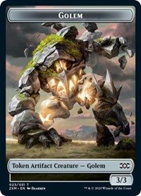 Golem // Elf Warrior Double-sided Token [Double Masters Tokens] | Fandemonia Ltd