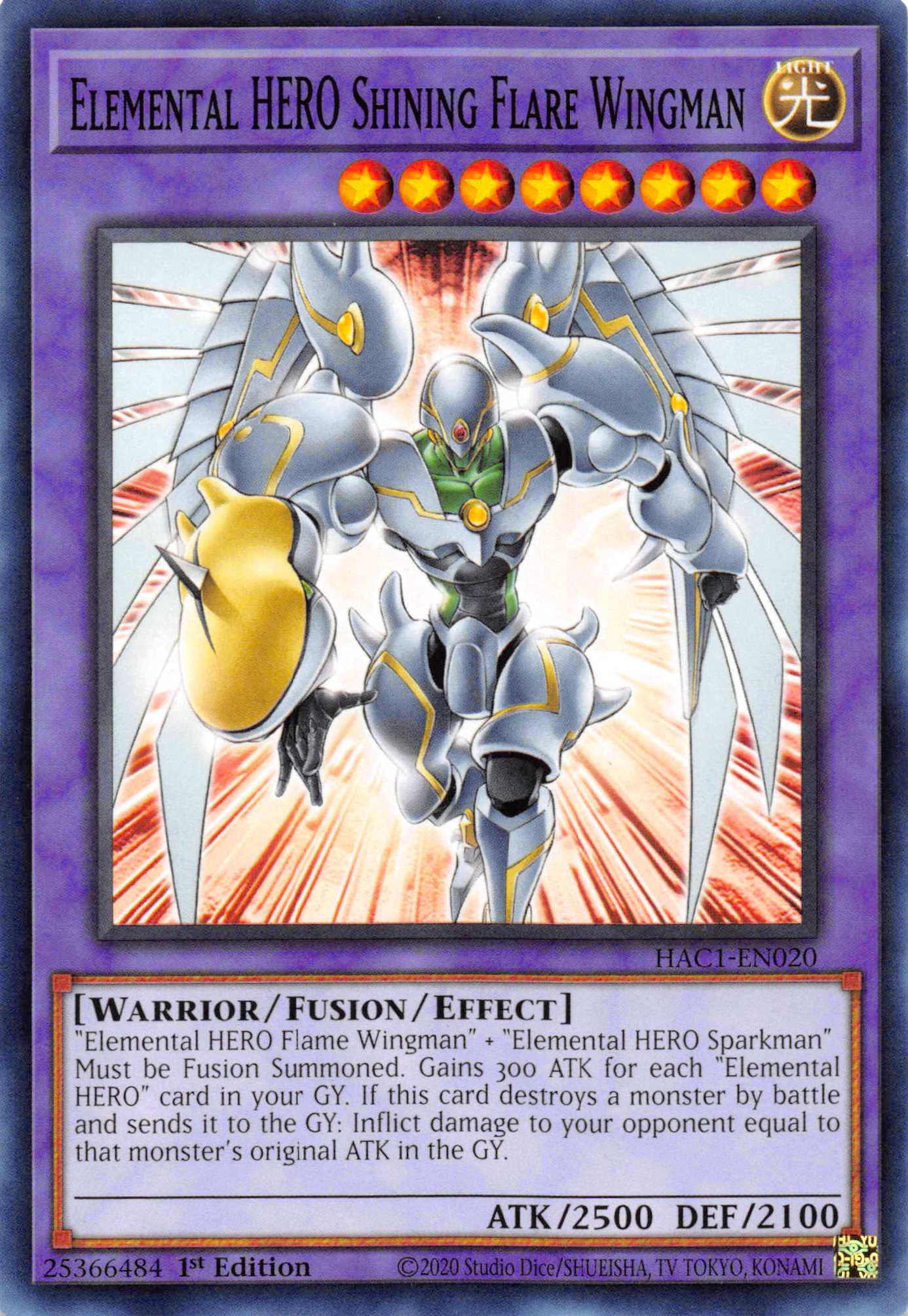 Elemental HERO Shining Flare Wingman (Duel Terminal) [HAC1-EN020] Parallel Rare | Fandemonia Ltd