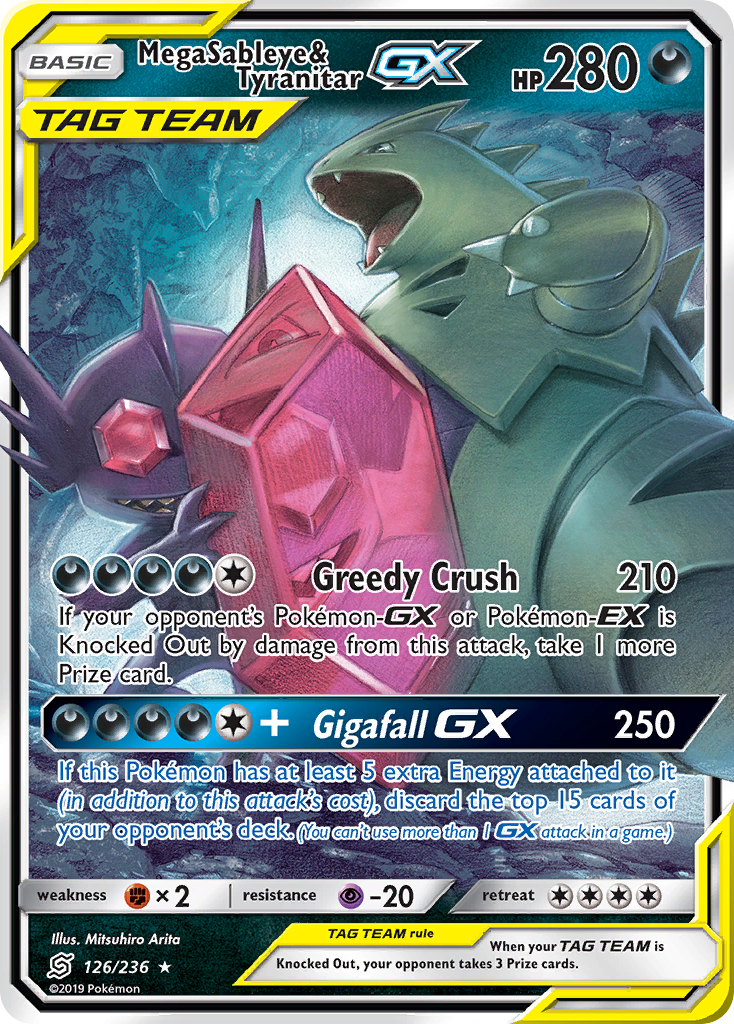 Mega Sableye & Tyranitar GX (126/236) [Sun & Moon: Unified Minds] | Fandemonia Ltd