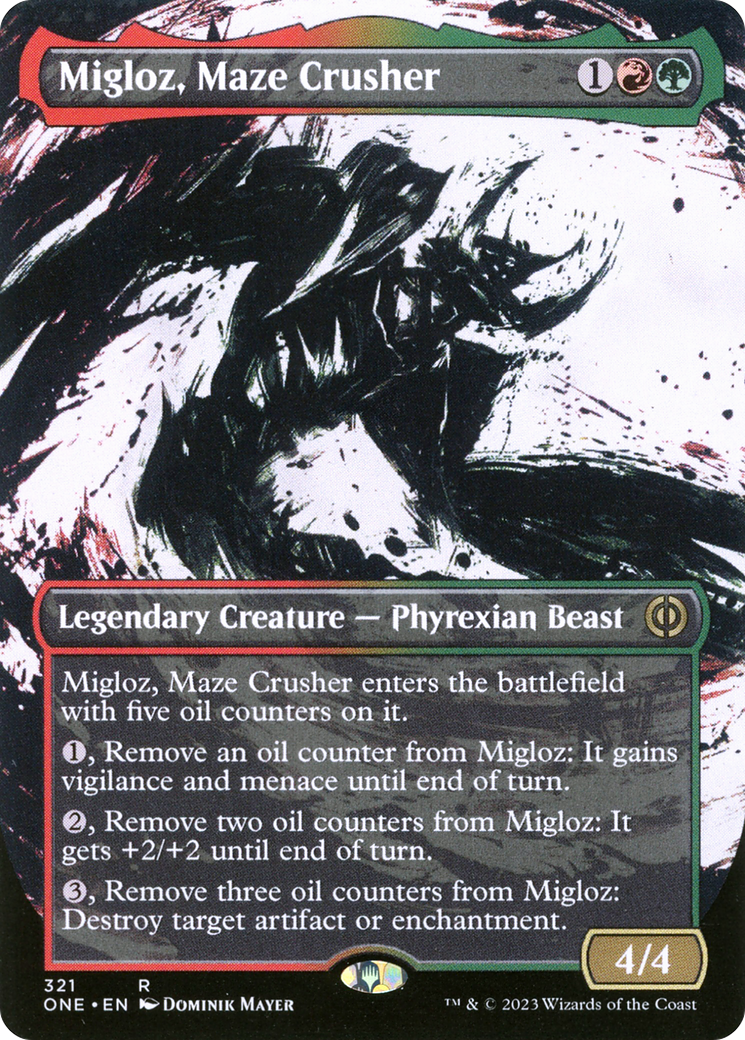 Migloz, Maze Crusher (Borderless Ichor) [Phyrexia: All Will Be One] | Fandemonia Ltd