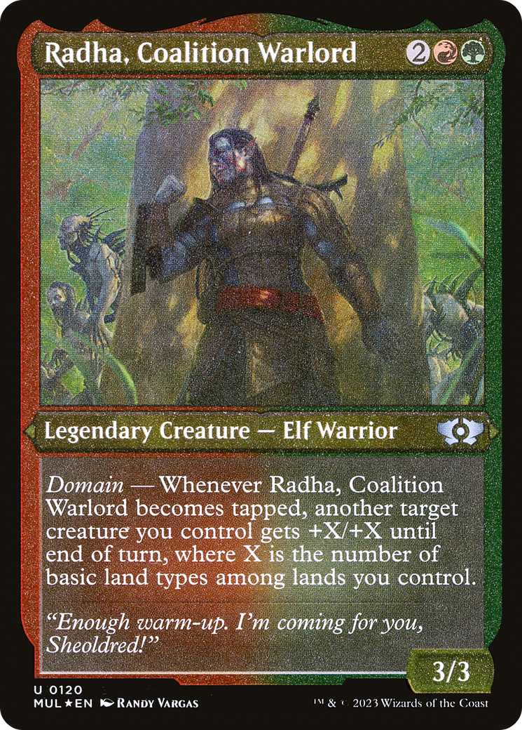 Radha, Coalition Warlord (Foil Etched) [Multiverse Legends] | Fandemonia Ltd