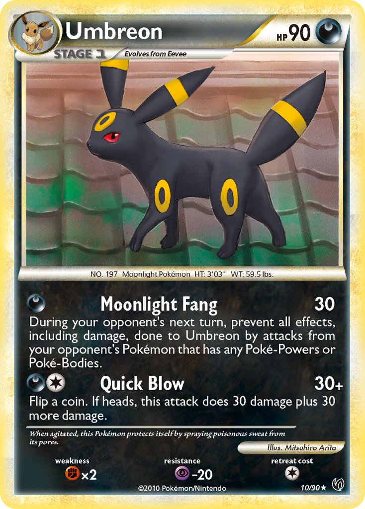 Umbreon (10/90) (Cracked Ice Holo) (Theme Deck Exclusive) [HeartGold & SoulSilver: Undaunted] | Fandemonia Ltd