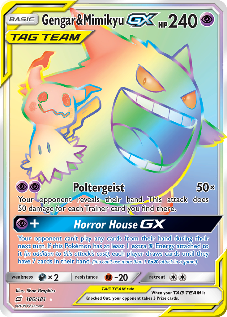 Gengar & Mimikyu GX (186/181) [Sun & Moon: Team Up] | Fandemonia Ltd