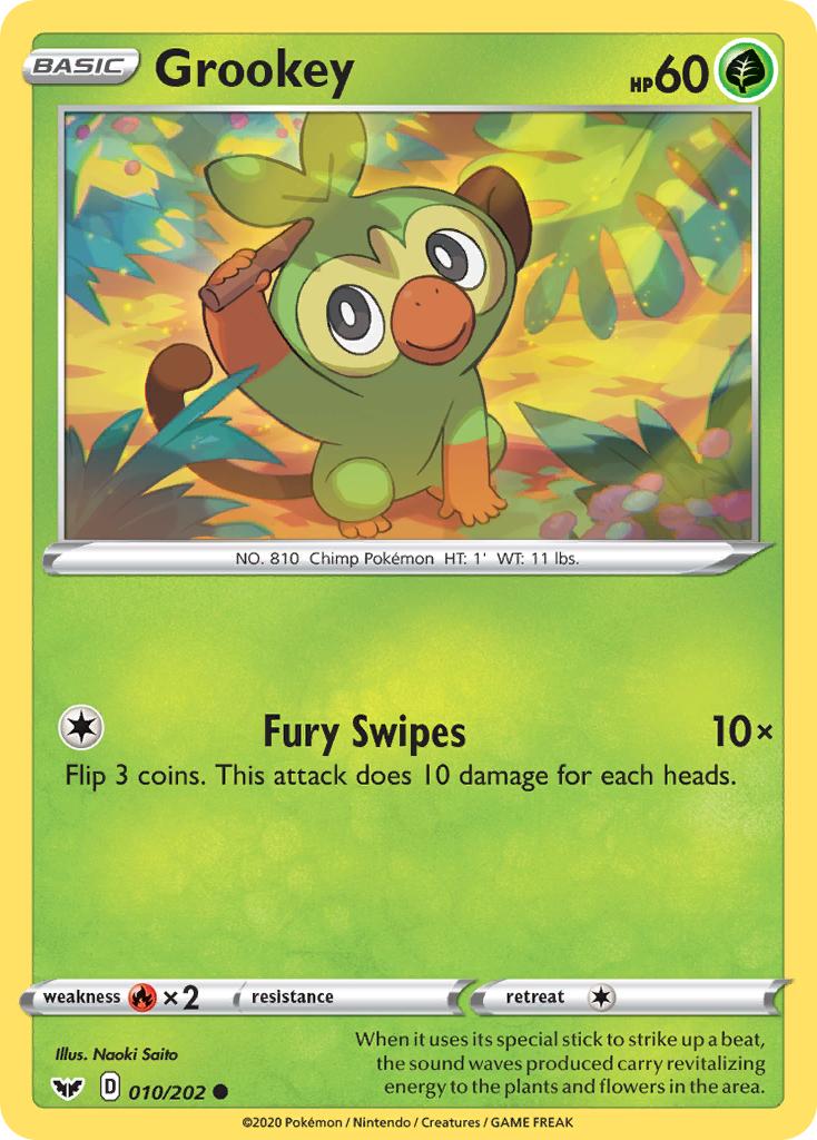 Grookey (010/202) [Sword & Shield: Base Set] | Fandemonia Ltd