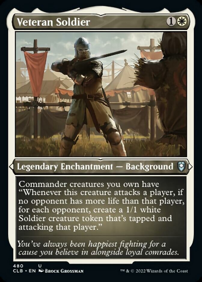 Veteran Soldier (Foil Etched) [Commander Legends: Battle for Baldur's Gate] | Fandemonia Ltd